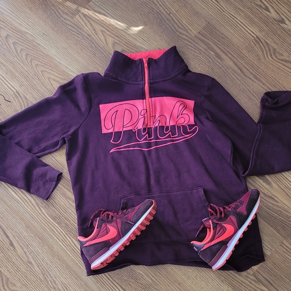 Half zip Pink Victoria secret pull over.